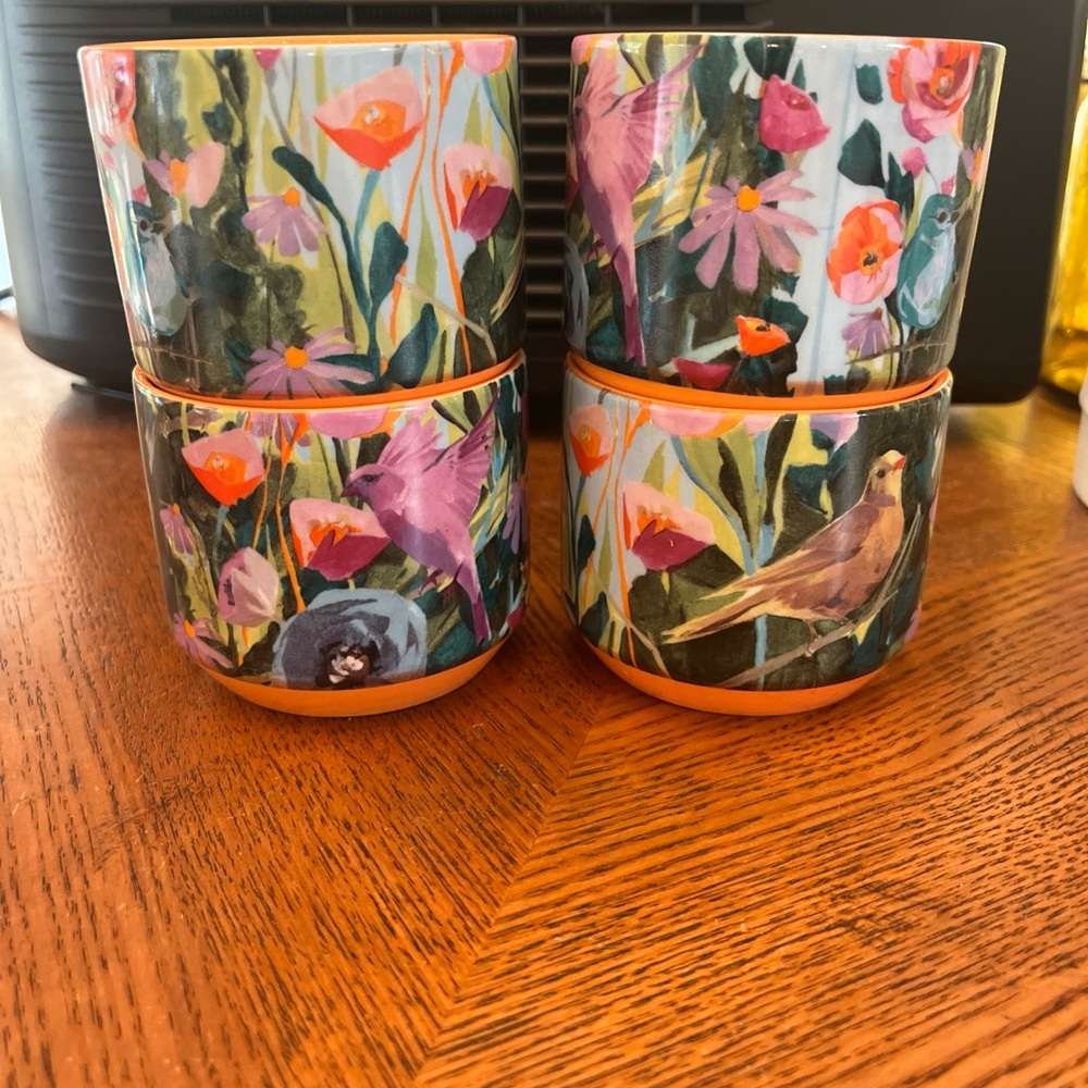 Floral Ceramic Cups Set - Multicolor